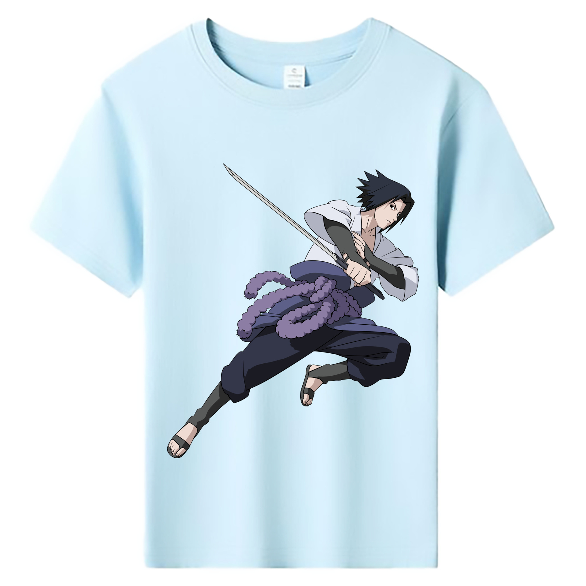 （画像用） NARUTO -ナルト- うちは サスケ Uchiha Sasuke 綿100％キッズTシャツ（フロントプリント）